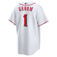 Cincinnati Reds White #1 Groom Home Replica Jersey
