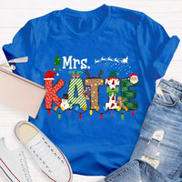 Custom Name Holiday T-Shirt, Personalized Christmas Lights Shirt, Festive Christmas Lights Tee, Adorable Xmas Family Shirt, Holiday Party Present