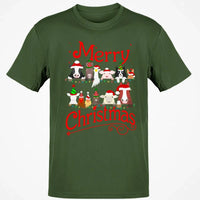 Merry Christmas Graphic Tee, Christmas Is Coming Farm Animals Shirt, Unisex Holiday Season T-Shirt, Adorable Animal Lover Christmas T-Shirt