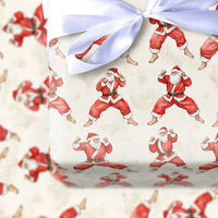 Martial Arts Holiday Gift Wrap, Karate Santa Christmas Wrapping Paper, Humorous Secret Santa Wrapping Paper, Novelty Christmas Gift Wrap Roll