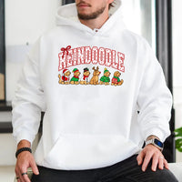 Goldendoodle Santa Hoodie, Reindoodle Christmas Dog Hoodie, Retro Collegiate Reindeer Dog Hoodie, Humorous Christmas Dog Lover Sweatshirt