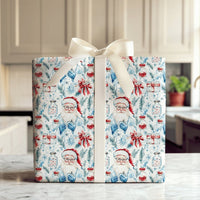 Medical Holiday Gift Wrap, Scientist Santa Wrapping Paper, Lab Coat Santa Christmas Paper, Science Gift Wrap, Doctor Nurse Holiday Gift Wrap