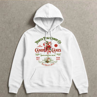 North Pole Christmas Sweatshirt, Retro Candy Cane Hoodie, Adorable Vintage Xmas Holiday Pullover, Festive Winter Hooded Sweater, Christmas Present