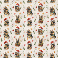 Festive Dog Holiday Gift Wrap, German Shepherd Christmas Wrapping Paper, Adorable Puppy Christmas Wrapping Paper, Dog Lover Present Paper Roll