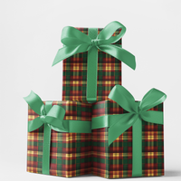 Traditional Holiday Gift Wrap, Tartan Plaid Christmas Wrapping Paper, Red and Green Plaid Paper, Rustic Winter Holiday Gift Wrapping Paper