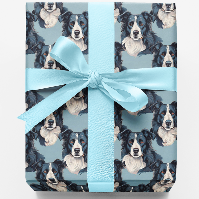 Adorable Border Collie Gift Wrap, Border Collie Wrapping Paper, Herding Dog Breed Wrapping Paper, Border Collie Lover Gift Wrap, Christmas Paper