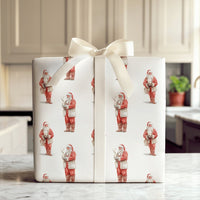Vintage Christmas Gift Wrap, Rustic Reindeer Skull Santa Wrapping Paper, Folk Art Holiday Paper, Western Gothic Present Wrapping Paper, Present