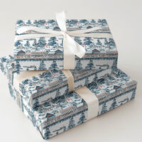 Snowy Harbor Village Gift Wrap, Coastal Christmas Wrapping Paper, Watercolor Nautical Pier Wrapping Paper, Seaside Holiday Gift Wrap Roll