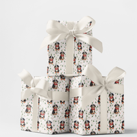 Christmas Puppy Holiday Gift Wrap, Bernese Mountain Dog Wrapping Paper, Watercolor Dog Wrapping Paper Roll, Dog Lover Xmas Present Packaging