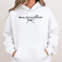 Christian Christmas Minimalist Hoodie, Mary Did You Know Hoodie, Religious Holiday Song Graphic Hooded Sweatshirt, Faith Xmas Pullover Present