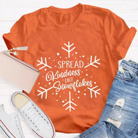 Winter Holiday Graphic Tee, Spread Kindness Like Snowflakes Christmas Shirt, Festive Kindness Quote T-Shirt, Merry Xmas Apparel Present