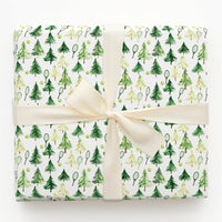 Watercolor Holiday Tree Gift Wrap, Tennis Christmas Wrapping Paper, Tennis Racket Present Paper, Tennis Player Xmas Gift Wrap Roll