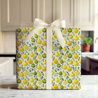 Watercolor Baubles Gift Wrap, Gold and Green Ornament Wrapping Paper, Elegant Christmas Wrapping Paper, Botanical Holiday Gift Wrap Roll