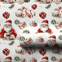Poker Dice Christmas Gift Wrap, Casino Santa Wrapping Paper, Gambling Holiday Wrapping Paper, Casino Game Night Gift Wrap, Holiday Paper
