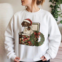 Festive Camo GSP Holiday Crewneck, German Shorthaired Pointer Christmas Sweatshirt, Hunting Dog Xmas Sweater, Dog Lover Pullover