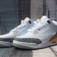 Sneakers, White Yellow Colorway, Lace Up Design, Casual Gift for Sneaker Fans