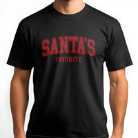 Distressed Varsity Christmas Shirt, Santa's Favorite T-Shirt, Vintage Holiday Graphic Tee, Retro Santa Claus Tee, Xmas Present for Family