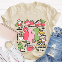 Speech Language Pathology Holiday Shirt, SLP Speech Therapy Christmas T-Shirt, Voice Stuttering Graphic Tee, SLP Therapist Present