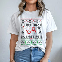 Humorous Medical Ugly Sweater Shirt, Nurse Christmas T-Shirt, Holiday Doctor Tee, Adorable Hospital Staff Graphic T-Shirt, Xmas RN Present for Women