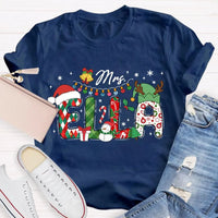 Personalized Snowman Holiday Shirt, Custom Snowman Christmas T-Shirt, Santa Hat Snowman Tee, Adorable Xmas Graphic T-Shirt, Winter Holiday Present