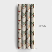 Pink and Teal Cocktail Gift Wrap, Christmas Martini Wrapping Paper, Retro Holiday Drinks Wrapping Paper, Festive Pine and Holly Gift Wrap