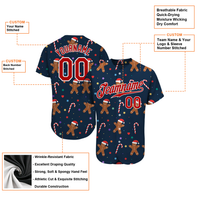Personalized Christmas Jersey Shirt, Custom Gingerbread Christmas Baseball Jersey, Stitched Holiday Baseball Jersey, Xmas Sports Fan Present