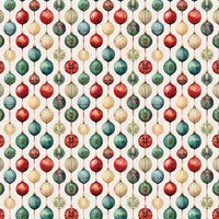 Festive Bauble Holiday Gift Wrap, Vintage Christmas Ornament Wrapping Paper, Retro Xmas Tree Present Paper, Elegant Holiday Wrapping Paper
