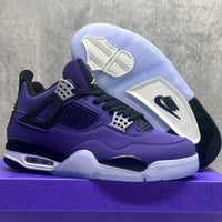 Mid Top Sneakers, Purple Gold Colorway, Lace Up Design, Casual Gift for Sneaker Fans