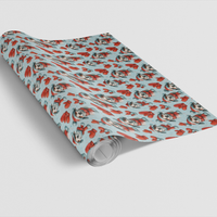 Christmas Puppy Gift Wrap, Winter Whimsy Dog Wrapping Paper, Blue Snowflake Dog Paper Roll, Holiday Pet Gift Wrap, Xmas Wrapping Paper