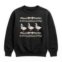 Adorable Geese Ugly Christmas Sweater, Goose Christmas Sweatshirt, Retro Animal Holiday Crewneck, Festive Goose Lover Xmas Pullover