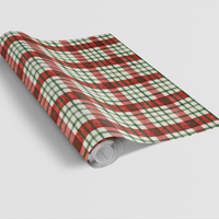Watercolor Christmas Wrapping Paper Roll, Red and Green Plaid Wrapping Paper, Festive Holiday Gift Wrap, Winter Birthday Present Supplies