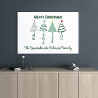 Custom Names Holiday Canvas Print, Personalized Family Christmas Tree Wall Art, Festive Winter Decor, Digital Download