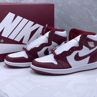Basketball Shoes, White Burgundy Colorway, Retro, High Top, Lace Up Design, Casual Gift for Shoe Lovers