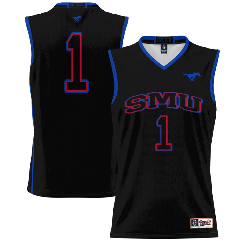 #1 SMU Mustangs Lightweight Basketball Jersey - Black