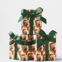 Longhair Dog Breed Gift Wrap, Briard Christmas Wrapping Paper, Winter Holiday Present Paper, Pet Owner Dog Lover Xmas Wrapping Paper