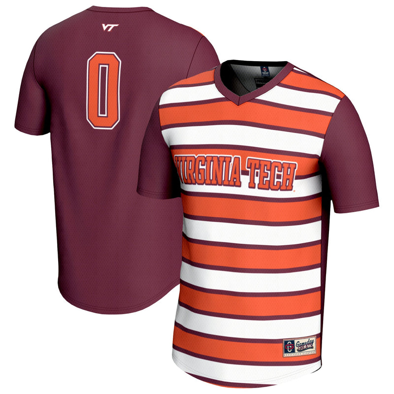 Virginia Tech Hokies Lightweight Collegiate #0 Soccer Fashion Jersey - Maroon