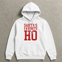 Humorous Christmas Party Hoodie, Santa's Favorite Ho Hoodie, Sassy Holiday Hooded Sweatshirt, Retro Xmas Hoodie, Sassy Holiday Present for Her