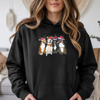 Festive Pitbull Holiday Hoodie, American Pit Bull Terrier Christmas Hoodie, Adorable Dog Lover Graphic Sweatshirt, Winter Pet Hooded Pullover