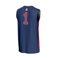 #1 Arizona Wildcats Lightweight Collegiate Basketball Fashion Jersey - Navy