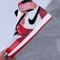 High Top Sneakers, Black Red Colorway, Lace Up Design, Casual Gift for Sneaker Fans