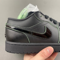 Low Top Sneakers, Black Green Colorway, Lace Up Design, Casual Gift for Sneaker Fans