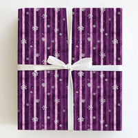 Watercolor Stripe Gift Wrap, Purple Snowflake Christmas Wrapping Paper, Plum and Lavender Winter Gift Wrap, Holiday Gift Wrapping Paper
