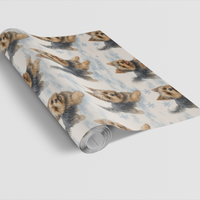 Yorkshire Terrier Snow Gift Wrap, Yorkie Christmas Wrapping Paper, Adorable Dog Holiday Paper, Winter Puppy Xmas Gift Wrap, Dog Lover Wrapping