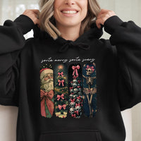 Gothic Skeleton Santa Hoodie, Sorta Merry Sorta Scary Christmas Hoodie, Creepy Xmas Graphic Hoodie, Spooky Holiday Pullover, Holiday Present