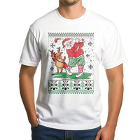 Reindeer Caddy Golf T-Shirt, Santa Golfing Christmas Shirt, Humorous Ugly Christmas Golf Tee, Retro Holiday Sports Shirt, Golf Lover Xmas Present