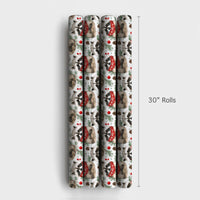 Adorable Woodland Animal Gift Wrap, Raccoon Scarf Wrapping Paper, Watercolor Winter Raccoon Paper, Christmas Holiday Wrapping Paper Roll