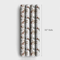 Watercolor T-Rex Gift Wrap, Dinosaur Christmas Wrapping Paper, Holiday Dino Wrapping Paper, Winter Dino Gift Wrap, Kids Christmas Paper