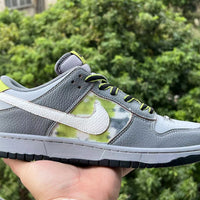 Low Top Sneakers, Gray Yellow Colorway, Lace Up Design, Casual Gift for Sneaker Fans