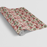 Retro Candy Cane Wrapping Paper, Vintage Santa Christmas Wrapping Paper, Nostalgic Holiday Gift Wrap, Classic Christmas Present Paper