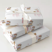 Reading Mrs Claus Gift Wrap, Book Lover Mrs Claus Wrapping Paper, Bookish Christmas Paper, Teacher Holiday Gift Wrap, Adorable Wrapping Paper